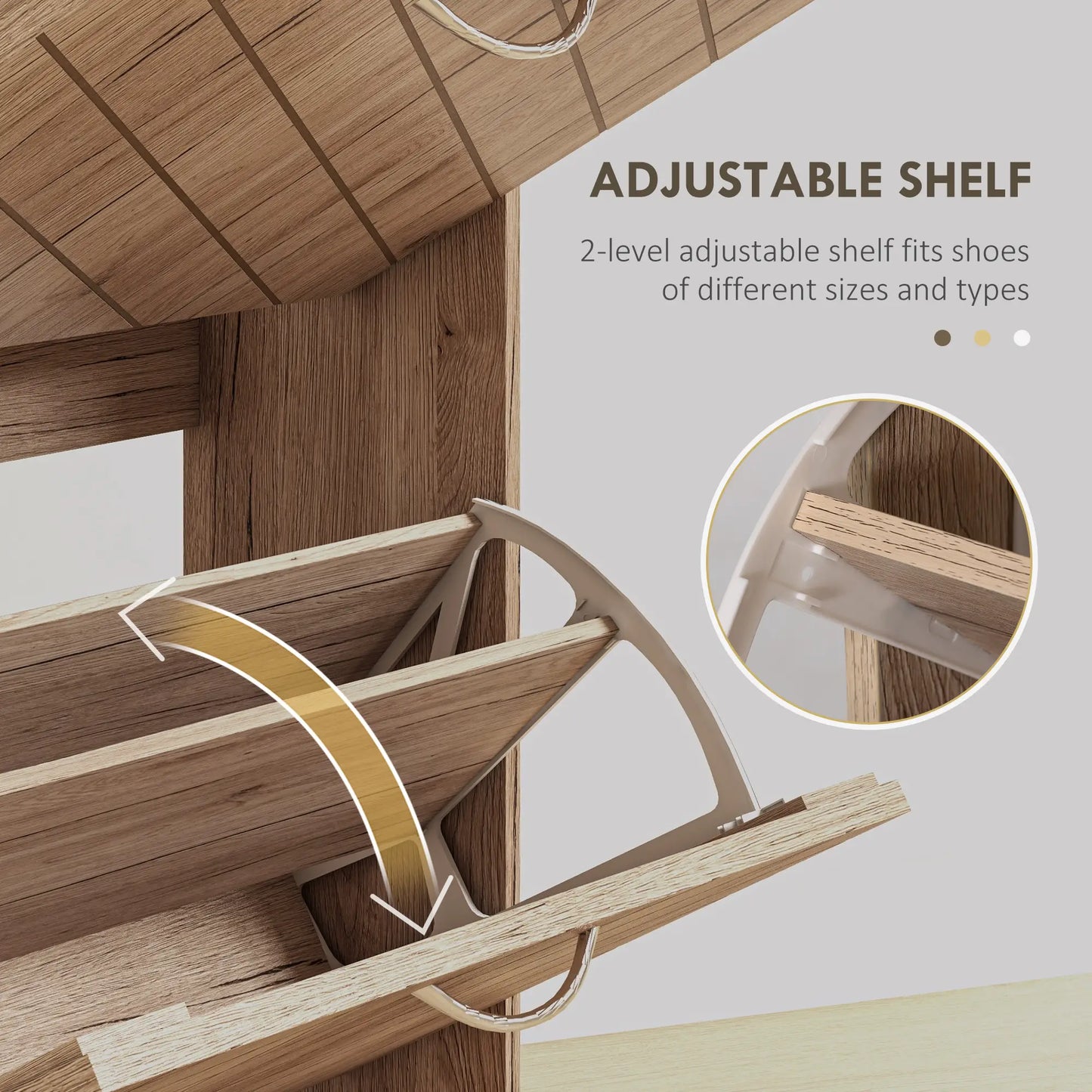 Shoe Storage Cabinet, 3 Flip Drawers, Narrow, 12 Pair Organizer, Nature Wood Shoe Storage Cabinets & Racks at Gallery Canada