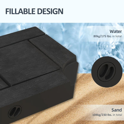 4PCs Patio Umbrella Base, Water or Sand Filled, HDPE Umbrella Bases at Gallery Canada