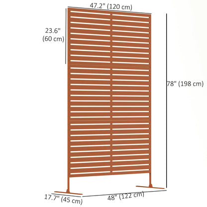 Decorative Outdoor Privacy Panel, Freestanding Metal Divider, Brown Side Awnings at Gallery Canada