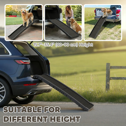 61 Inches Folding Pet Ramp, Frosted Surface, Raised Side Rails Dog Stairs at Gallery Canada