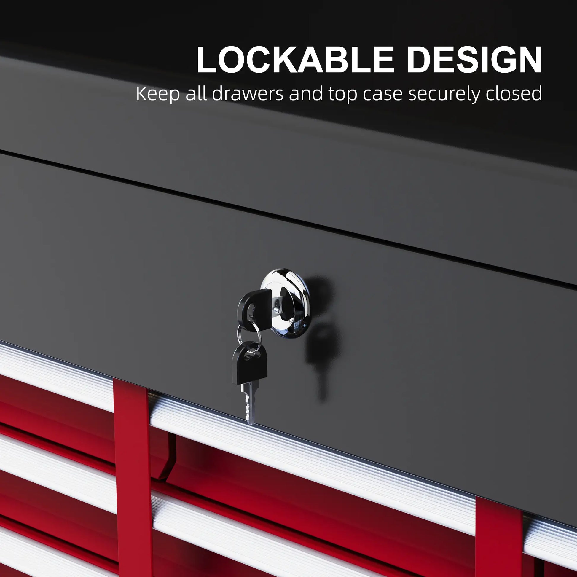 6 Drawer 24" Portable Tool Box with Top Case, Ball Bearing Slides, Metal Tool Chest for Garage, Household and Warehouse Tool Organizers at Gallery Canada