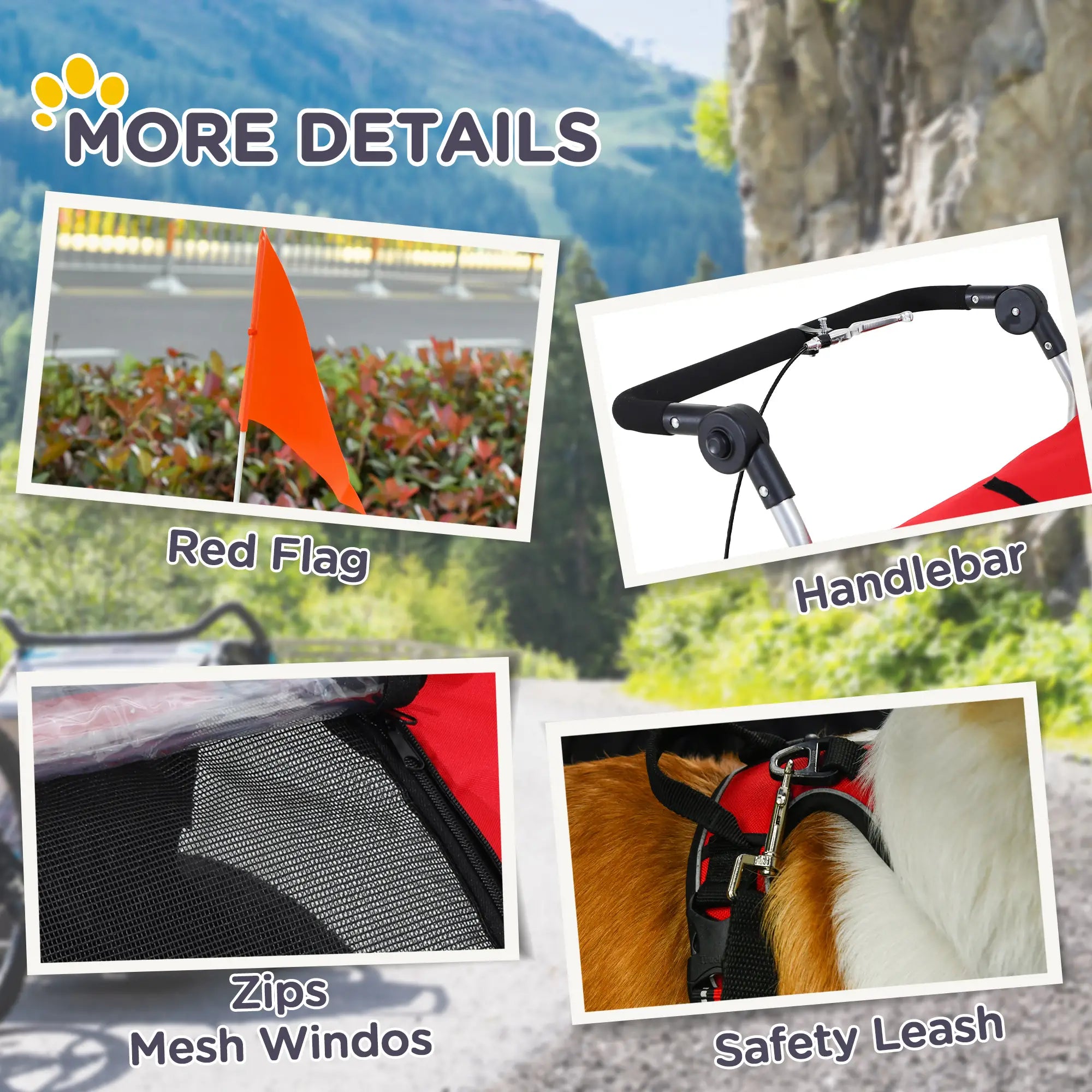 Elite II Dog Bike Trailer, 2-In-1 Pet Stroller, Red Dog Bike Trailers & Strollers at Gallery Canada