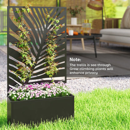 Metal Garden Bed with Trellis for Climbing Plants, Freestanding Galvanized Planter Boxes at Gallery Canada