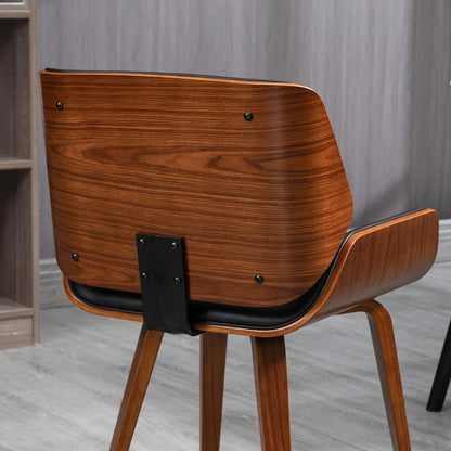 PU Leather Dining Chairs Set of 2, Upholstered Seats, Solid Wood Legs, Black Dining Chairs at Gallery Canada