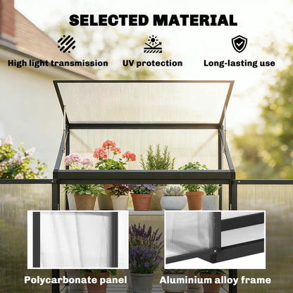 Polycarbonate Greenhouse With 2-Tier Shelves, Black Cold Frame Greenhouses at Gallery Canada