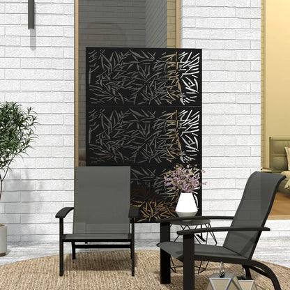 Écran d'intimité en métal autoportant, 78" x 48", noir