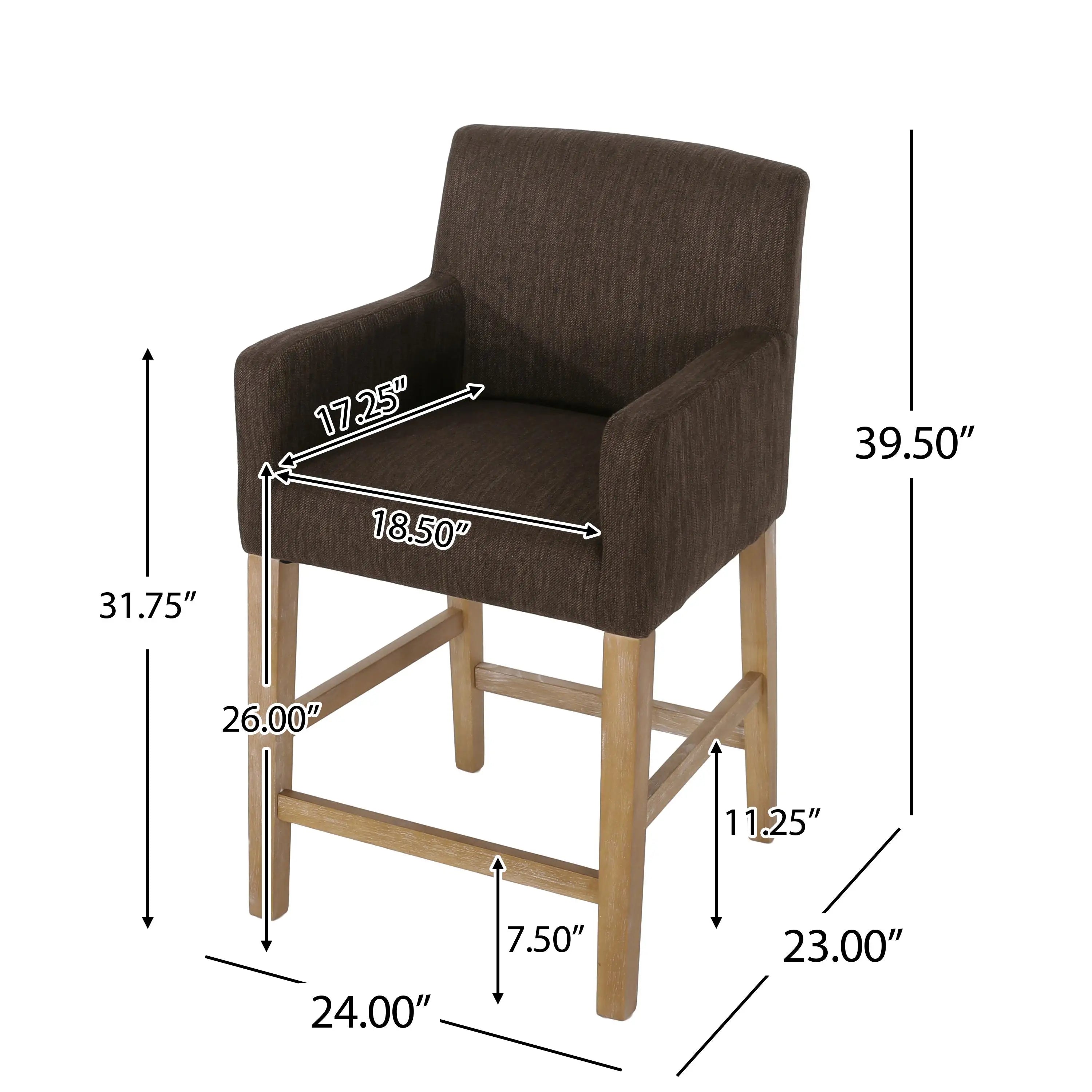 Upholstered Counter Stools, Rubberwood Frame, 24