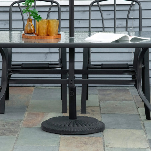 Round Cement Patio Umbrella Base Stand, Fits Φ1.4", Φ1.5", Φ2" Pole, Black Umbrella Bases Black at Gallery Canada