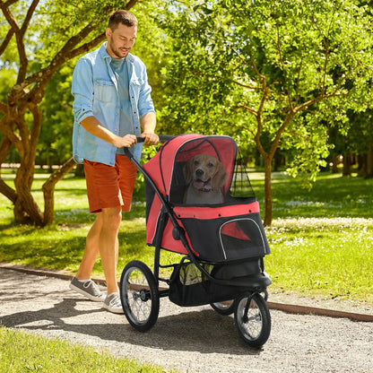3 Big Wheels Pet Stroller, Small Medium Dogs Cats, Adjustable Canopy, Red Dog Bike Trailers & Strollers at Gallery Canada