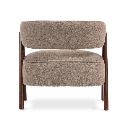 Sherpa Fleece Accent Chair, Upholstered Armchair, Light Brown Accent Chairs at Gallery Canada