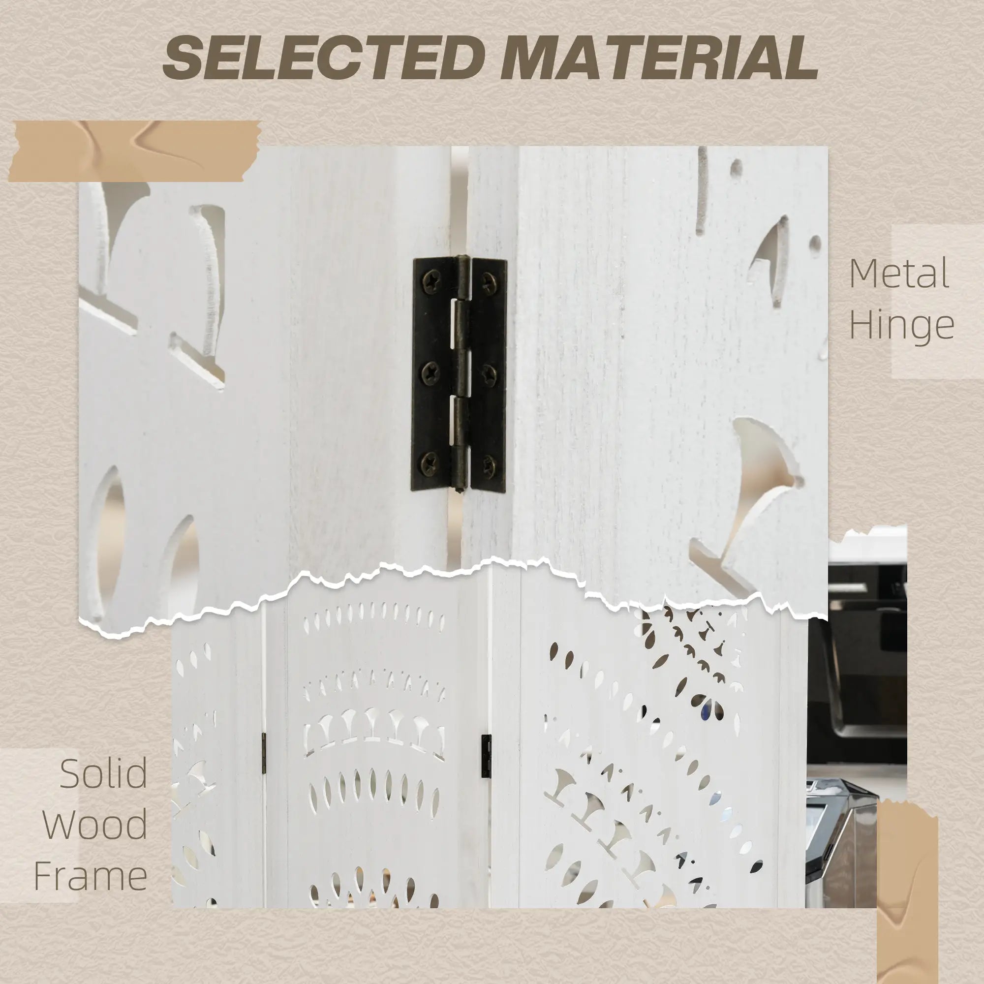 3 Panel Room Divider, 5.6 Ft Tall, Portable Folding Privacy Screen, White Room Dividers at Gallery Canada