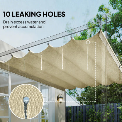 Retractable Pergola Canopy, 10' x 10', Cream White Gazebo Canopy Replacement at Gallery Canada