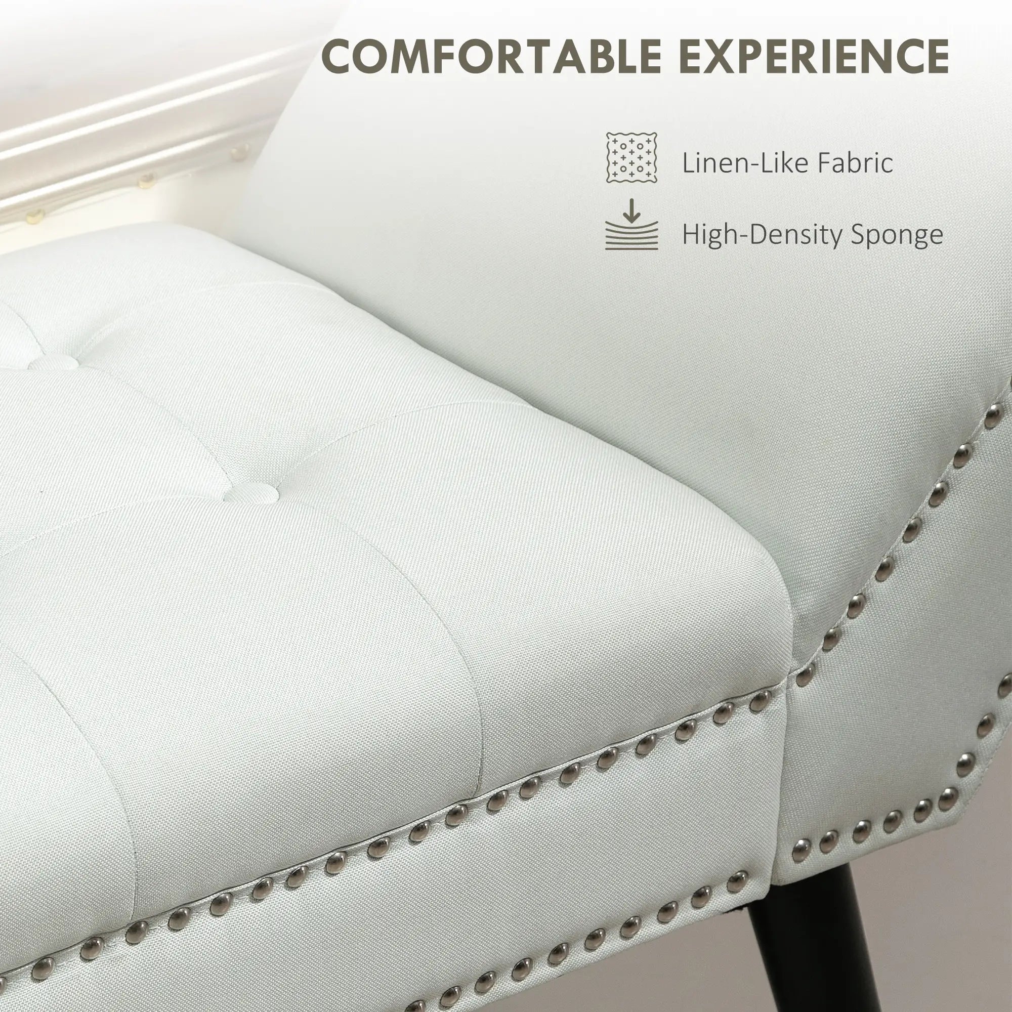 Modern Upholstered Bench, End of Bed Bench for Bedroom, Hallway Bench with Arms and Nailhead Trim Storage Ottomans & Benches at Gallery Canada