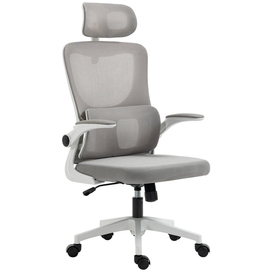 Ergonomic Office Chair, Auto-Adaptive Lumbar Support, Adjustable Headrest, Grey Executive & Manager Chairs Grey at Gallery Canada