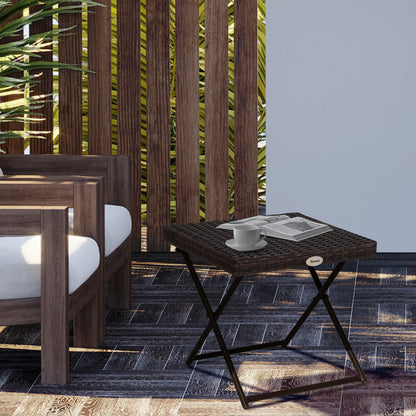 Outdoor PE Rattan Coffee Table, 15.75"x15.75"x15.75", Brown Coffee Tables at Gallery Canada
