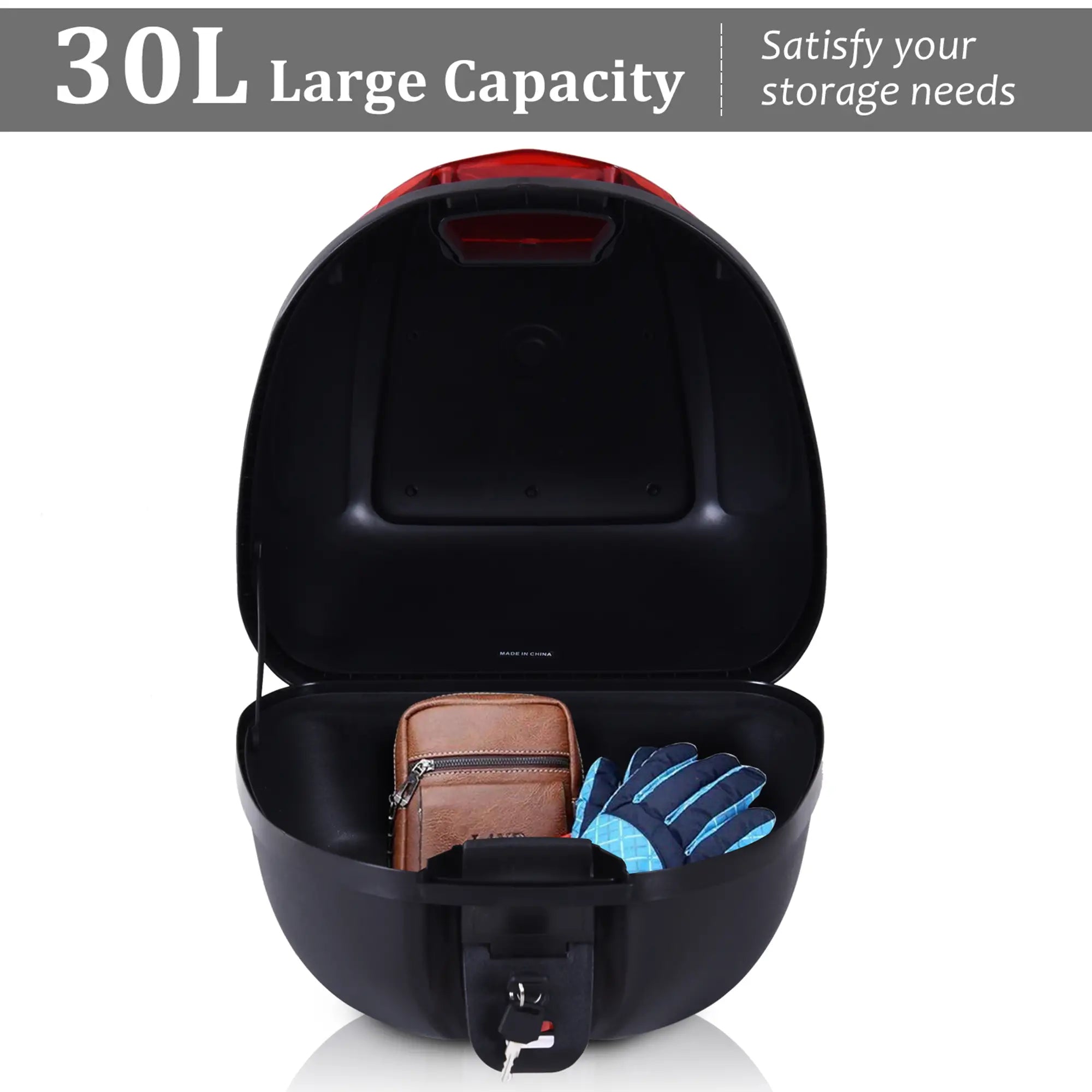 30L Motorcycle Tail Box, Top Case, Helmet Carrier, Lock Included Automotive at Gallery Canada