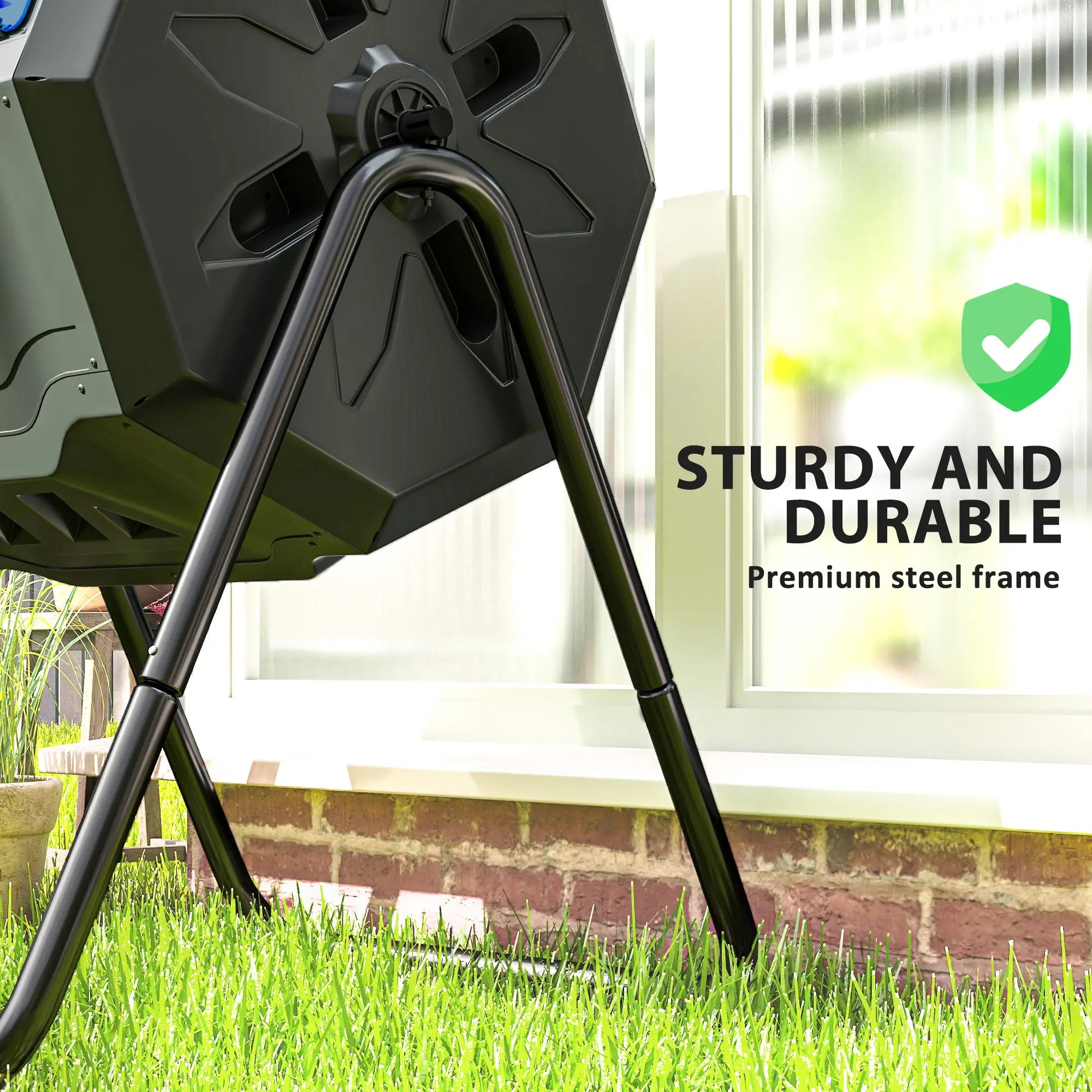 Dual Chamber Compost Bin, 43 Gallon, 360° Rotating, Blue Garden Accessories at Gallery Canada