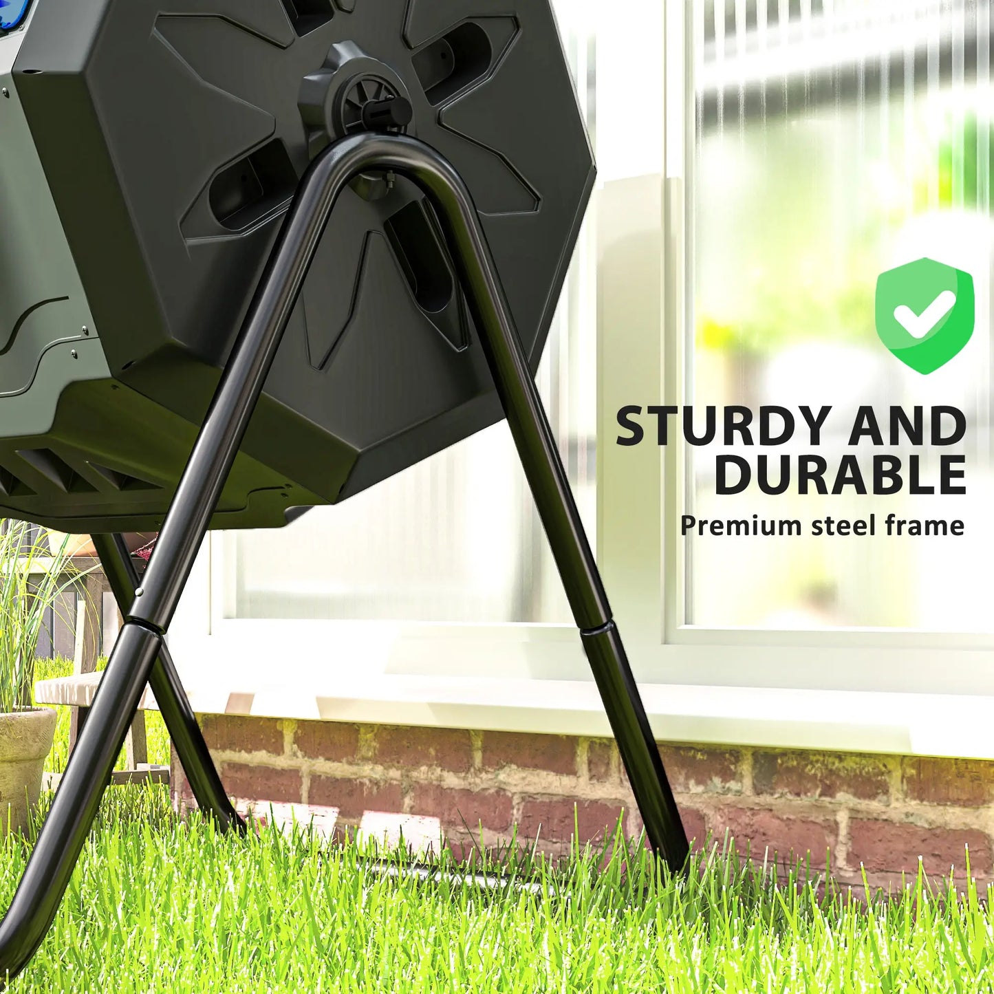 Dual Chamber Compost Bin, 43 Gallon, 360° Rotating, Blue Garden Accessories at Gallery Canada