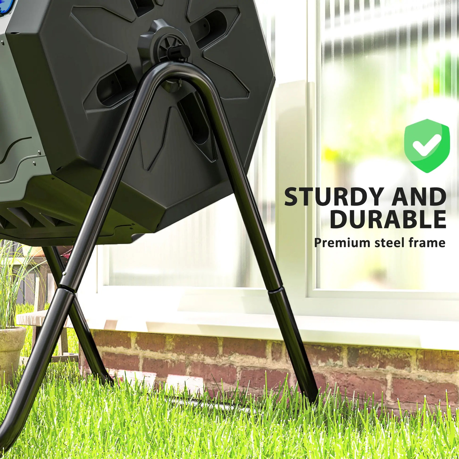 Dual Chamber Compost Bin, 43 Gallon, 360° Rotating, Blue Garden Accessories at Gallery Canada