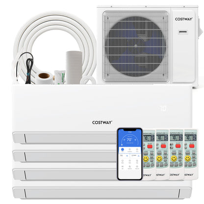30000 BTU 4 Zone 23 SEER2 Mini Split Air Conditioner Wifi Enabled with Heat Pump-7K + 7K + 7K + 7K, White Mini Split Air Conditioners at Gallery Canada