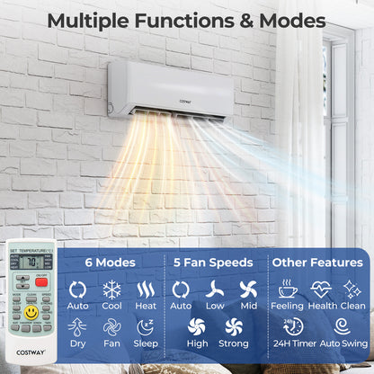 30000 BTU 4 Zone 23 SEER2 Mini Split Air Conditioner Wifi Enabled with Heat Pump-7K + 7K + 7K + 9K, White Mini Split Air Conditioners at Gallery Canada
