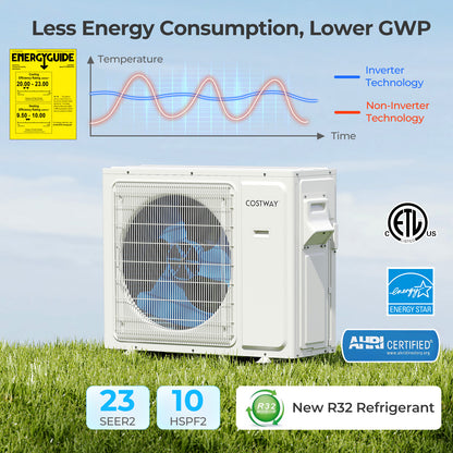 30000 BTU 4 Zone 23 SEER2 Mini Split Air Conditioner Wifi Enabled with Heat Pump-7K + 9K + 12K + 12K, White Mini Split Air Conditioners at Gallery Canada