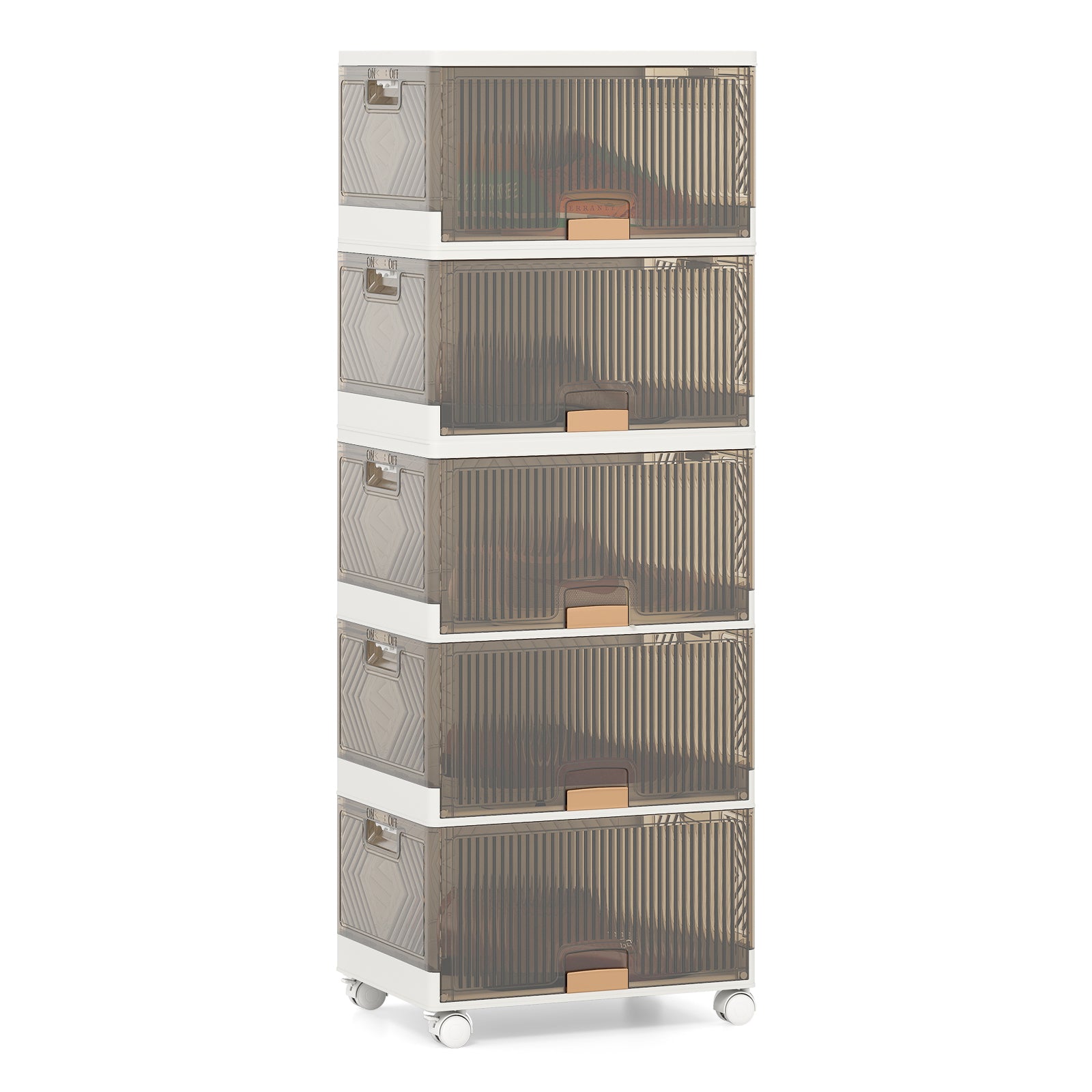 3/4/5/6-Cube Stackable Storage Bins with Detachable Wheels-5 Cube, White Shoe Racks & Storage Benches at Gallery Canada