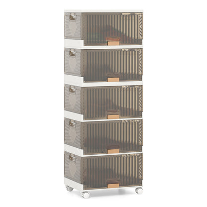3/4/5/6-Cube Stackable Storage Bins with Detachable Wheels-5 Cube, White Shoe Racks & Storage Benches at Gallery Canada