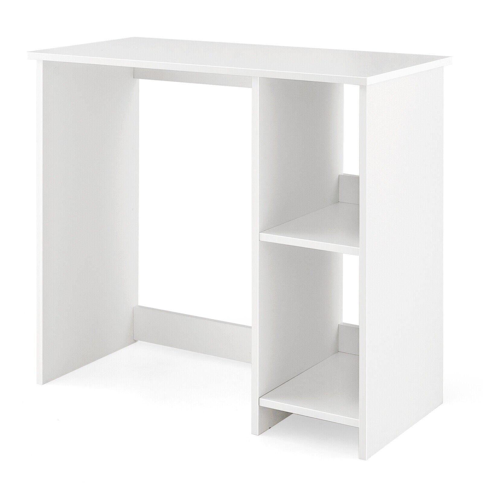 31.5 Inch Modern Home Office Desk with 2 Compartments, White Writing Desks at Gallery Canada