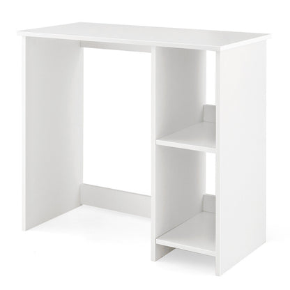 31.5 Inch Modern Home Office Desk with 2 Compartments, White Writing Desks at Gallery Canada