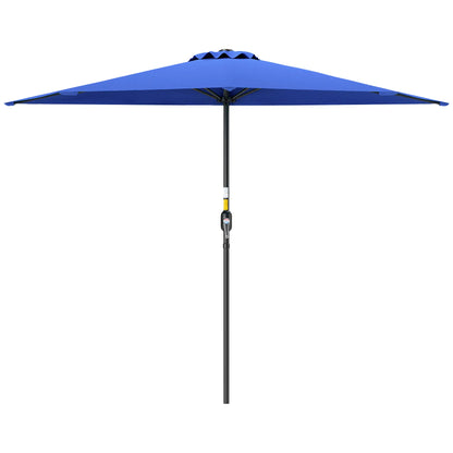 9ft Half Round Umbrella, Outdoor Patio Sun Shade, Deep Blue Half Round Umbrellas Dark Blue at Gallery Canada