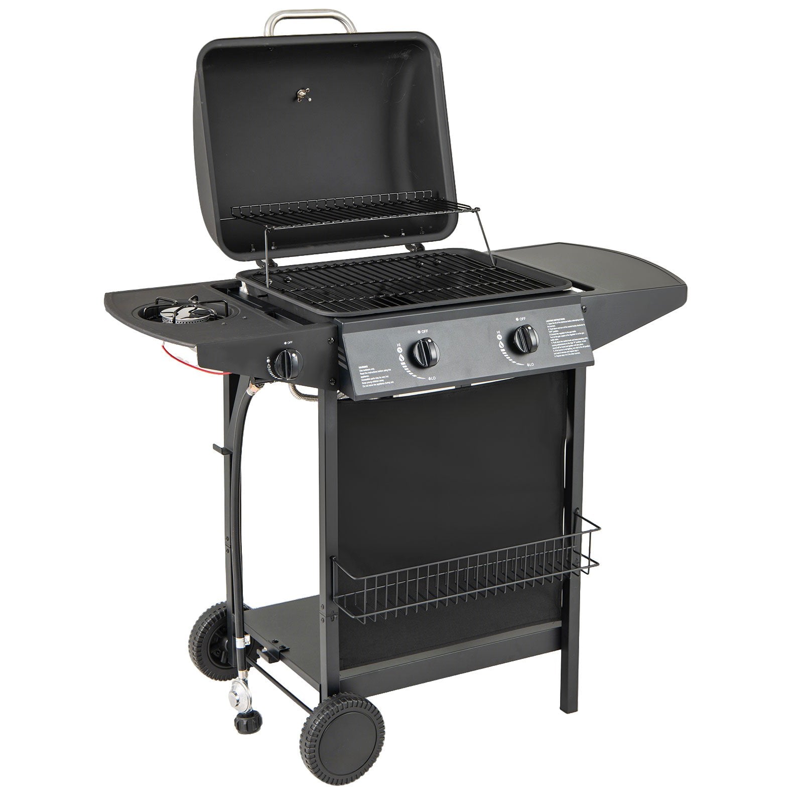 30 000 BTU Outdoor Burner Propane Gas Grill on Wheels, Black Outdoor Grills Black at Gallery Canada