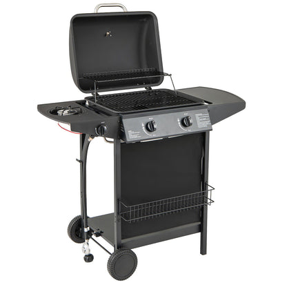30 000 BTU Outdoor Burner Propane Gas Grill on Wheels, Black Outdoor Grills Black at Gallery Canada