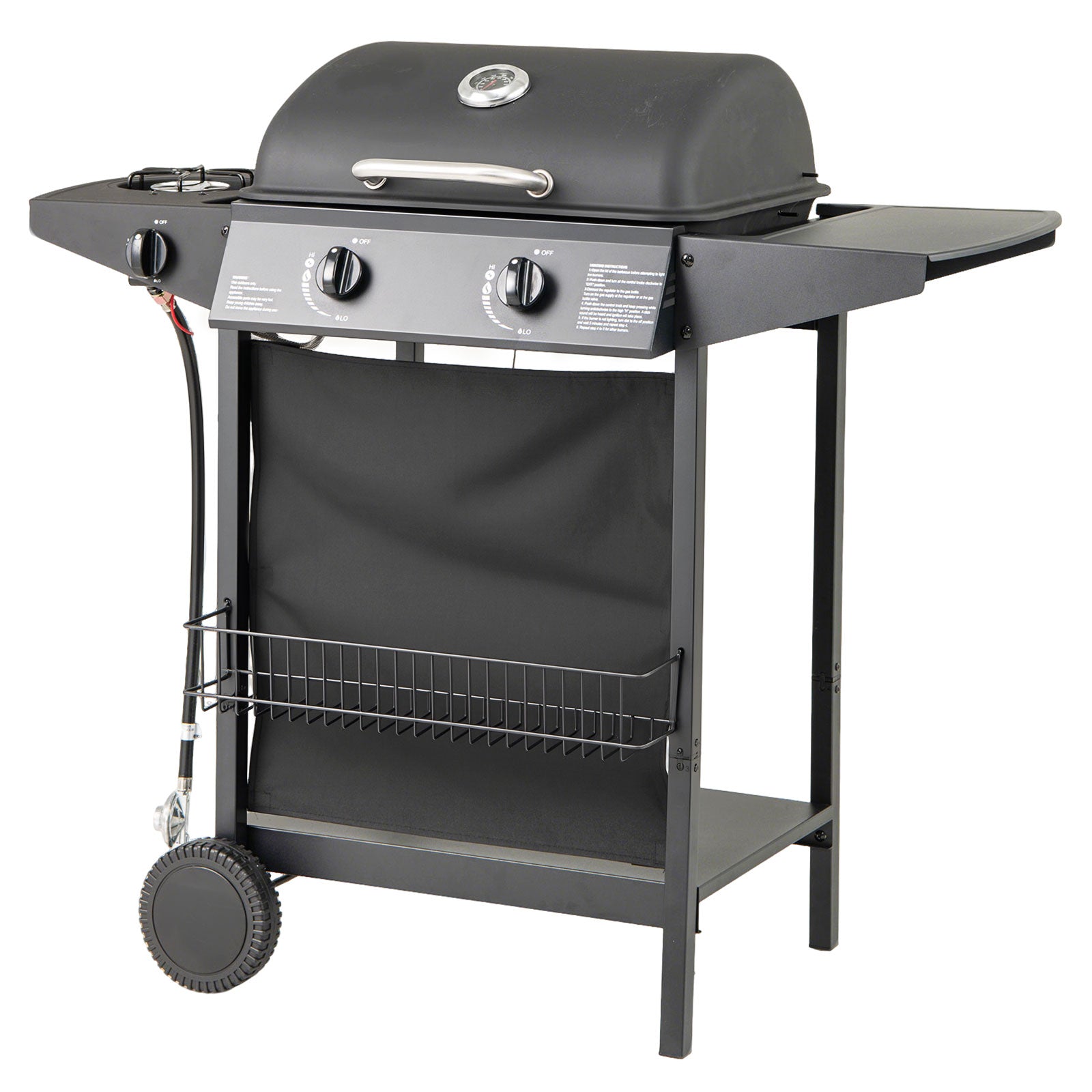 30 000 BTU Outdoor Burner Propane Gas Grill on Wheels, Black Outdoor Grills at Gallery Canada
