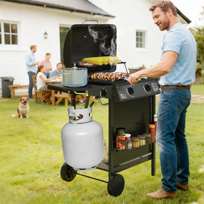 30,000 BTU Outdoor Burner Propane Gas Grill On Wheels, Black Outdoor Grills at Gallery Canada