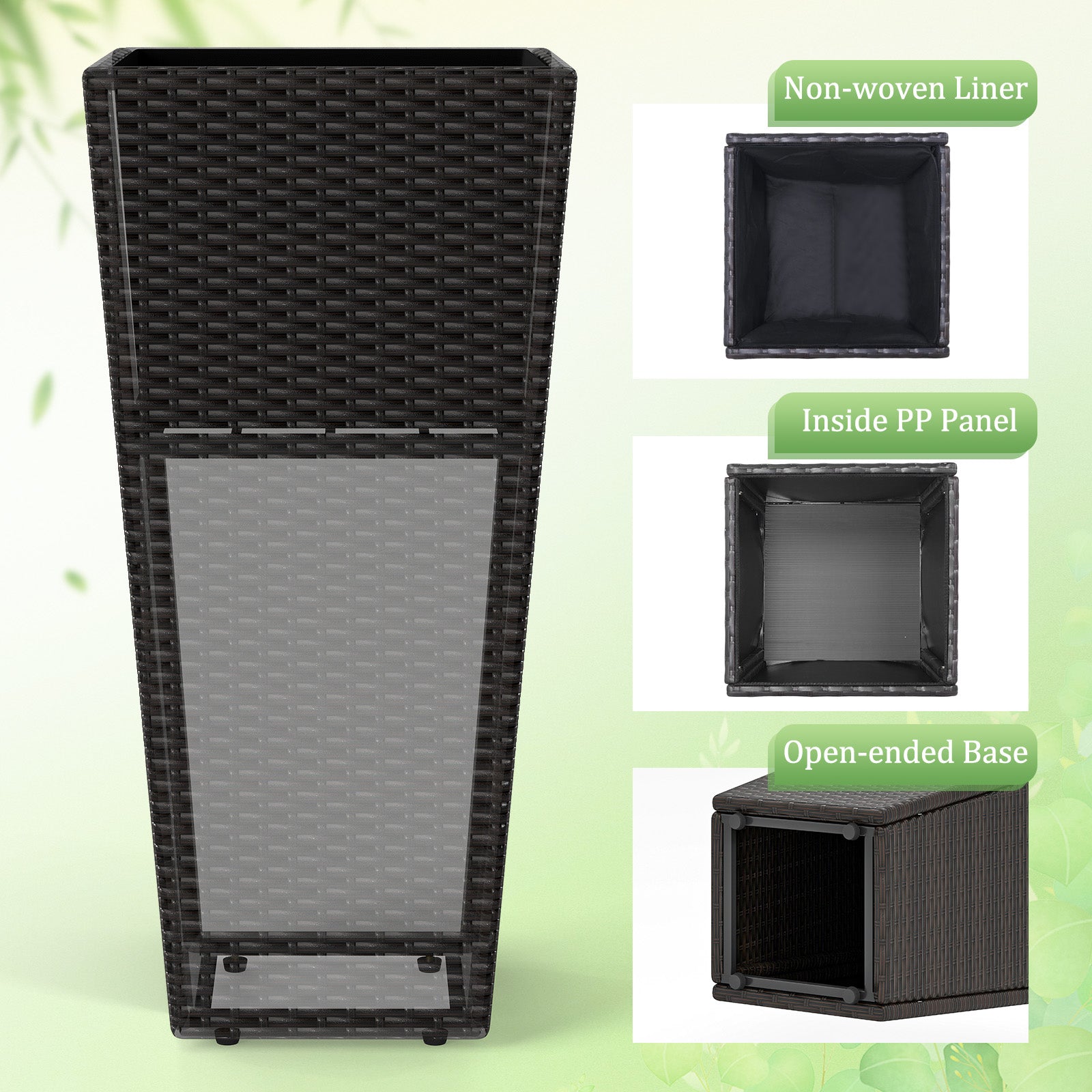 30 Inch Modern Decorative Planter Pots Set of 2 with Open-ended Base Raised Garden Beds at Gallery Canada