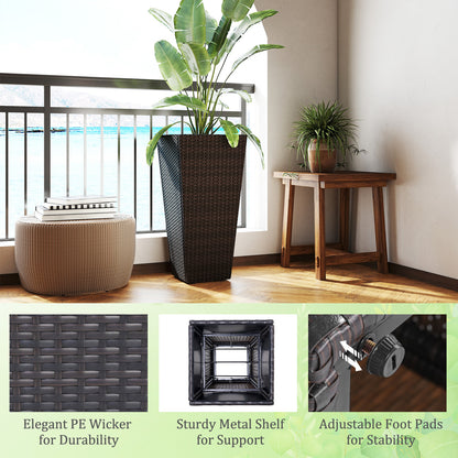 30 Inch Modern Decorative Planter Pots Set of 2 with Open-ended Base Raised Garden Beds at Gallery Canada