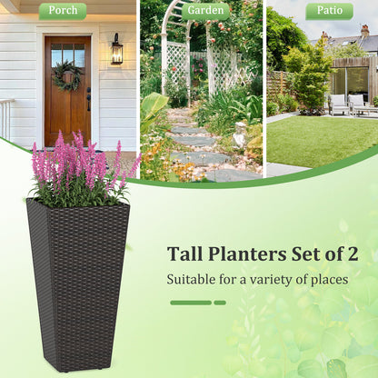 30 Inch Modern Decorative Planter Pots Set of 2 with Open-ended Base Raised Garden Beds at Gallery Canada