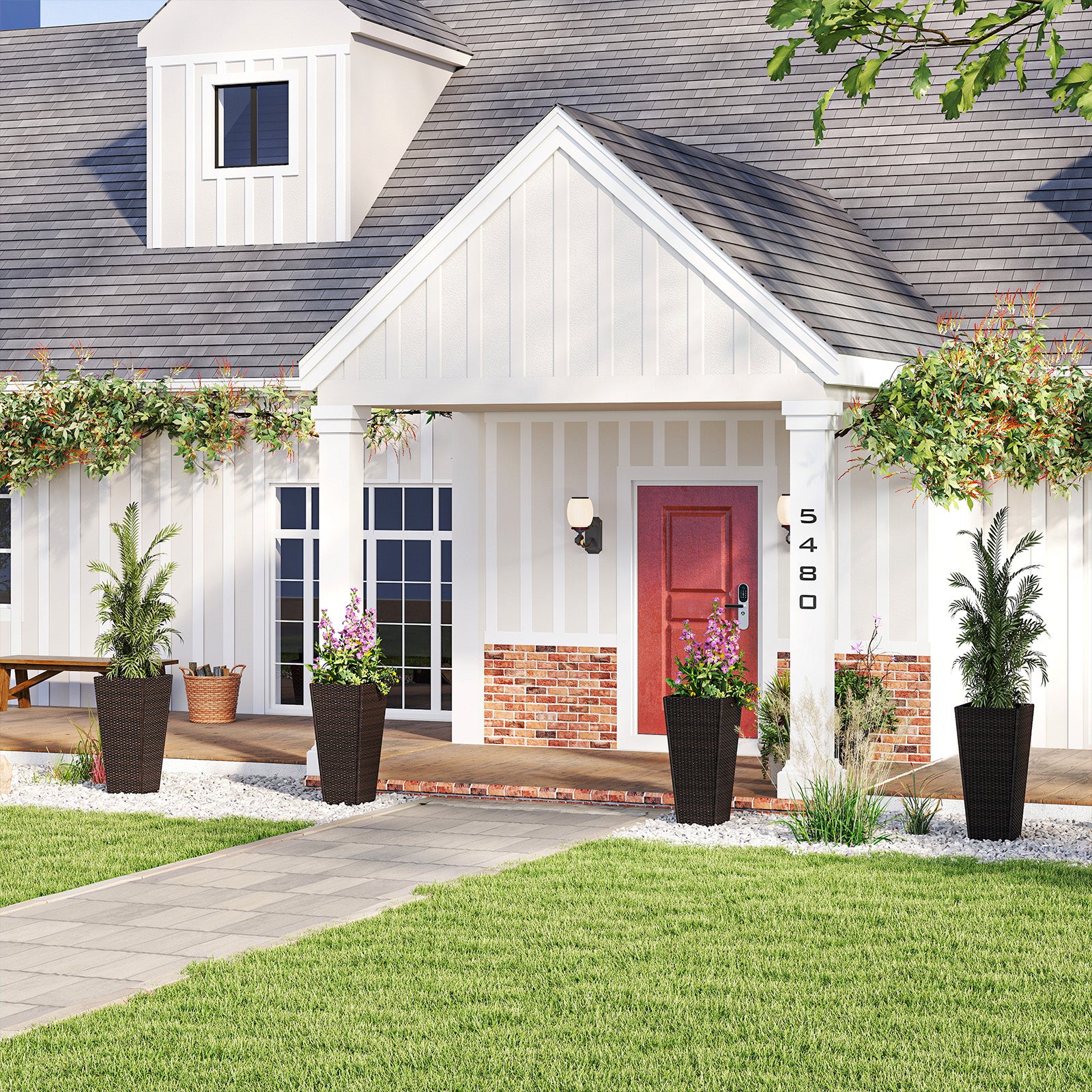 30 Inch Modern Decorative Planter Pots Set of 2 with Open-ended Base Raised Garden Beds at Gallery Canada