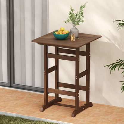 30 Inch Square Bar Table, Slatted Tabletop, Brown Patio Dining Tables at Gallery Canada