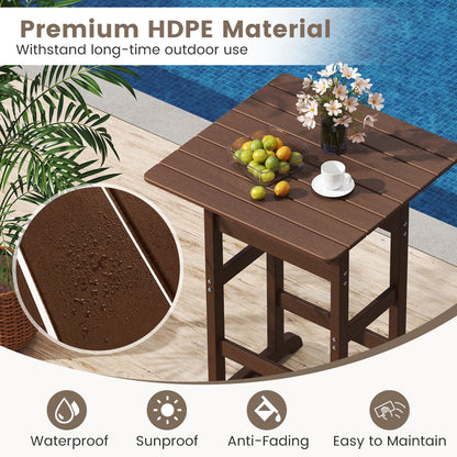 30 Inch Square Bar Table, Slatted Tabletop, Brown Patio Dining Tables at Gallery Canada