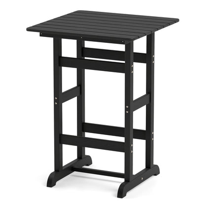 30 Inch Square Bar Table, Slatted Tabletop, Black Patio Dining Tables Black at Gallery Canada