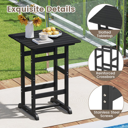 30 Inch Square Bar Table, Slatted Tabletop, Black Patio Dining Tables at Gallery Canada