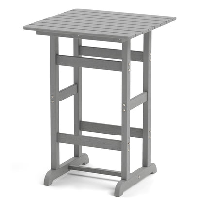 30 Inch Square Bar Table, Slatted Tabletop, Gray Patio Dining Tables Gray at Gallery Canada