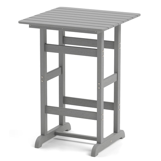 30 Inch Square Bar Table, Slatted Tabletop, Gray Patio Dining Tables Gray at Gallery Canada