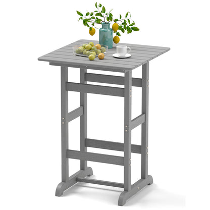 30 Inch Square Bar Table, Slatted Tabletop, Gray Patio Dining Tables at Gallery Canada