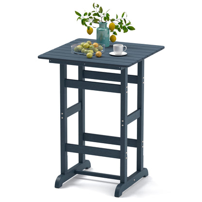 30 Inch Square Bar Table, Slatted Tabletop, Navy Patio Dining Tables at Gallery Canada