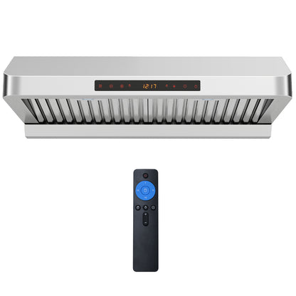 30 Inch Under Cabinet Range Hood, 900 CFM Stainless Steel, Silver Kitchen Appliances Silver at Gallery Canada