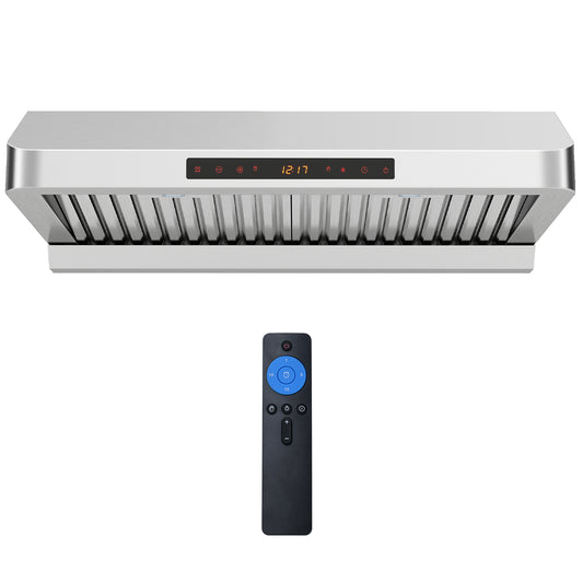 30 Inch Under Cabinet Range Hood, 900 CFM Stainless Steel, Silver Kitchen Appliances Silver at Gallery Canada