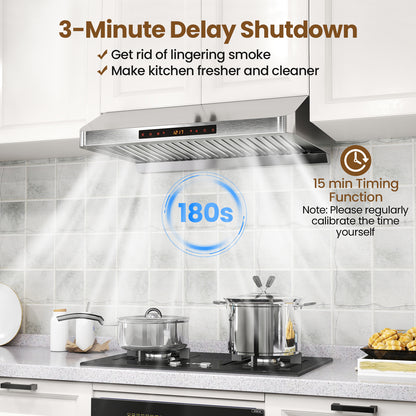 30 Inch Under Cabinet Range Hood, 900 CFM Stainless Steel, Silver Kitchen Appliances at Gallery Canada